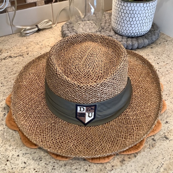 DU Ducks Unlimited Men's Straw Hat with Olive Band - Picture 1 of 8